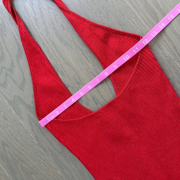 Retrofete Verona Bandage Knit Maxi Dress Red Halter Bodycon - Small - with tags - Picture 8 of 9